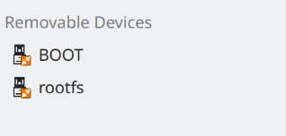 Flashed microSD card mounted partitions